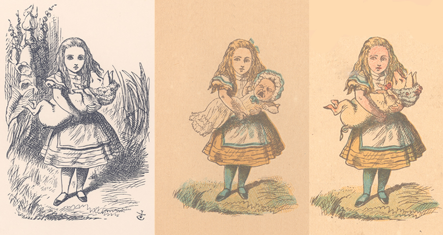 Buyenlarge 'Alice in Wonderland: Alice and The Pig-Baby' by John Tenniel Painting Print